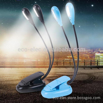LED Reading Lamp Dual Arms 2 LEDs Flexible Book Sheet Music Stand Light Reading Light Student Dormitory Lights With Clip
